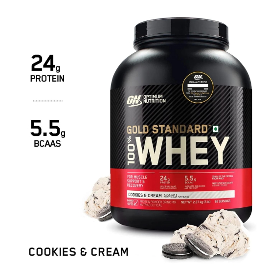 Optimum Nutrition Gold Standard 100% Whey Protein-2.5 kg with ON Creatine 250gm / Double Rich Chocolate