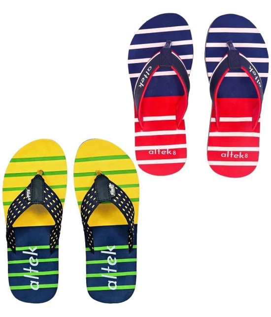 Altek Yellow Mens Thong Flip Flop - None