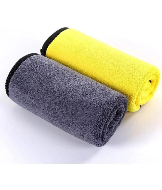 HOMETALES Multicolor 800 GSM Microfiber Cloth For Automobile ( Pack of 2 )