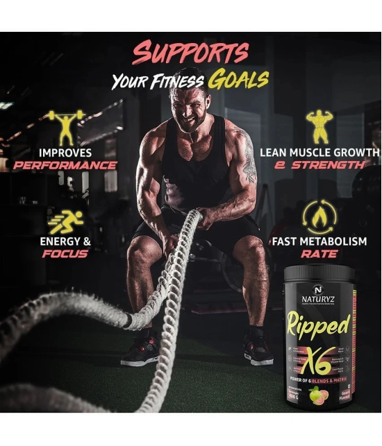 NATURYZ Ripped X6 Pre Workout With 24 Nutrients for Pump, Energy, Muscle gain - 400g(Guava Flavour)