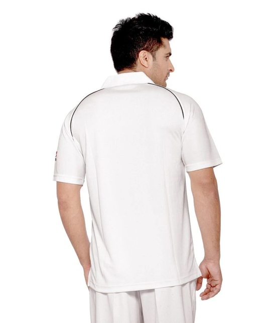 Omtex Half Sleeves Cricket Wear White T-Shirt - XL