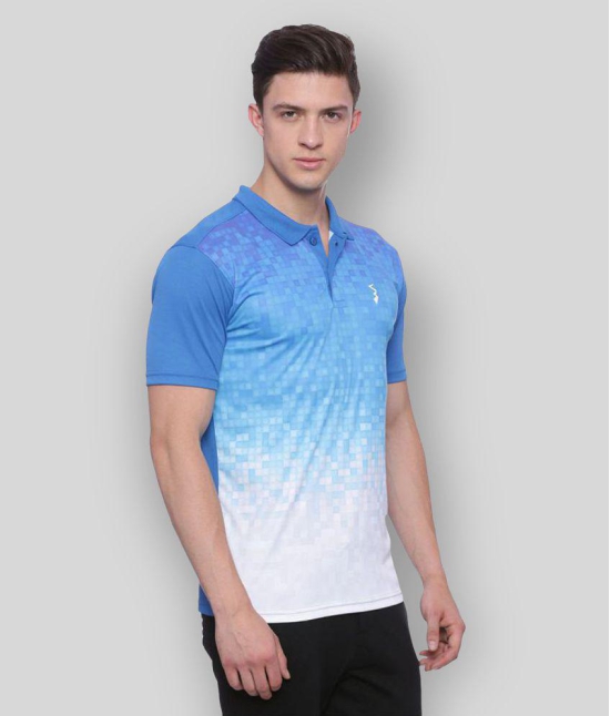 Campus Sutra Blue Polyester Polo T-Shirt Single Pack - L