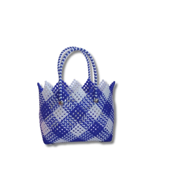 Blue and White Handbag