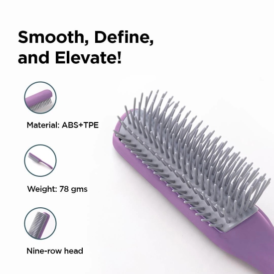 Urbane Home Hair Brush  Flexible Bristles Brush  Hair Brush with Paddle  Straightens  Detangles Hair Brush  Suitable For All Hair Types  Hair Brush Styling Hair  Set of 2  Purple  Blue-Urbane Hom