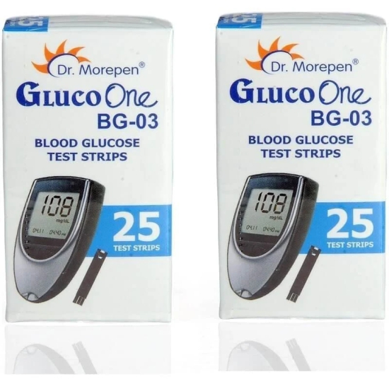 Dr Morepen BG 03 Gluco One Blood Glucose 25 Test Strips, Pack of 2