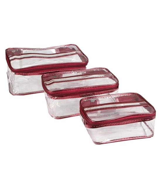 PrettyKrafts Plastic Travel Toiletry Bag  Set of 3 Pieces