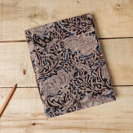 Kalamkari Fabric Cover Handmade Paper Notebook (9 x 7 in)