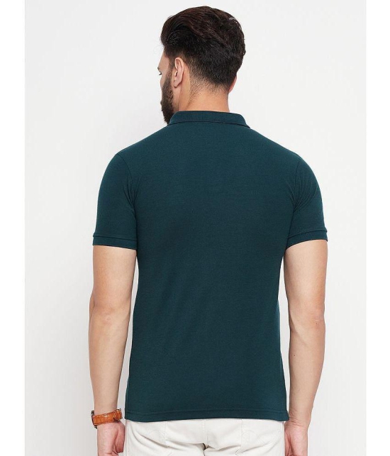 MXN - Dark Green Cotton Blend Regular Fit Men's Polo T Shirt ( Pack of 1 ) - None