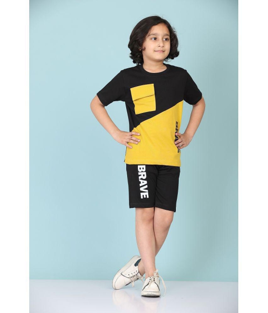 Rydho - Yellow Cotton Boys T-Shirt & Shorts ( Pack of 1 ) - None