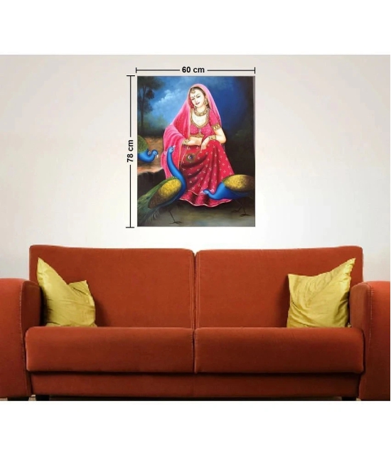 Asmi Collection Self Adhesive Vinyl Rajasthani Lady Wall Sticker ( 78 x 60 cms )