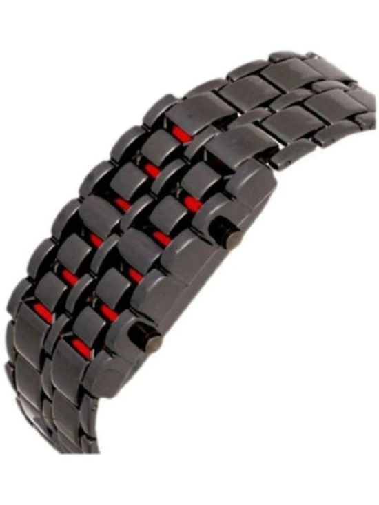 Rhonium Black Metal Digital Mens Watch