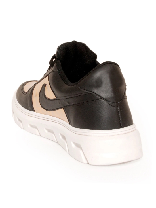 black synthetic casual shoe