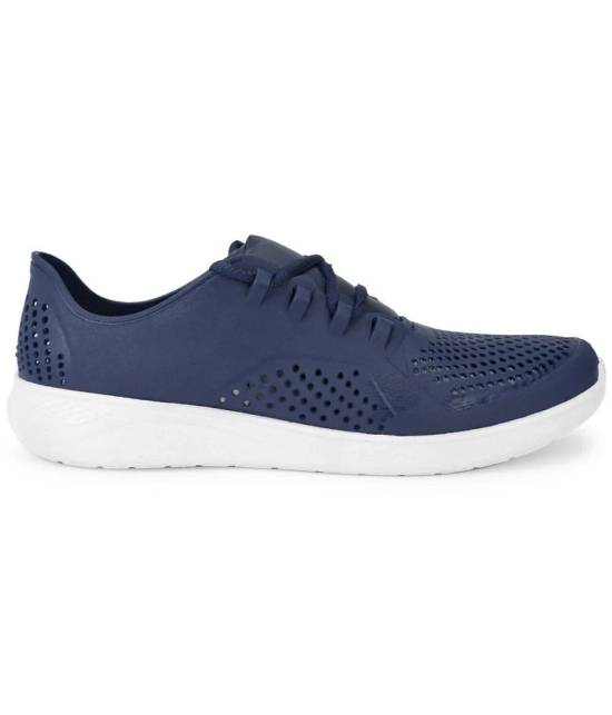 UrbanMark Men Perforated Lace-Up Casual Sneaker Shoes- Navy - None