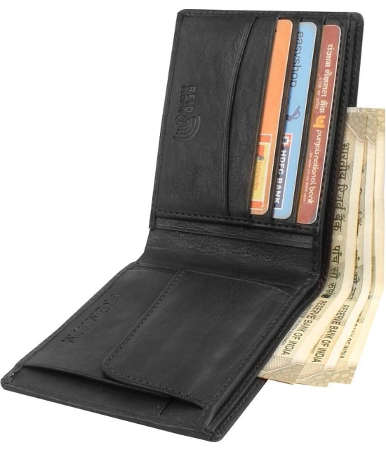 samtroh - PU Black Mens Regular Wallet ( Pack of 1 ) - Black