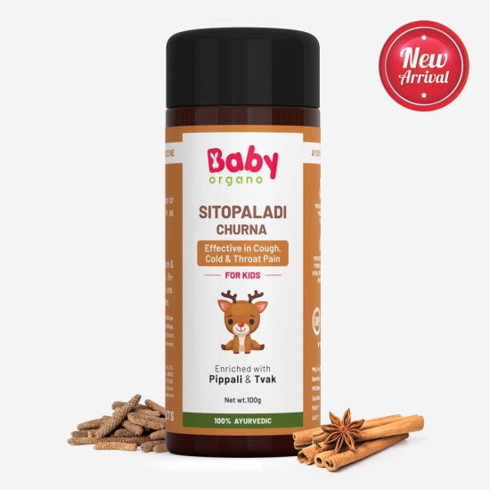 BabyOrgano Sitopaladi Churna For Kids | Contains Pippali & Tvak | Effective in Kid's Cough Naturally | Safe For Kids | 100% Ayurvedic