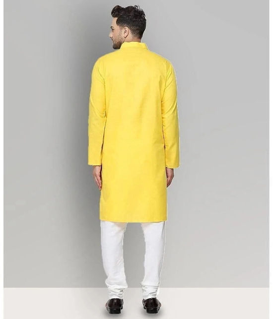 Goodluck - Yellow Cotton Regular Fit Mens Kurta Pyjama Set ( Pack of 1 ) - None