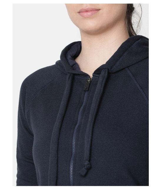 Rute Cotton - Fleece Blue Hooded Sweatshirt - M