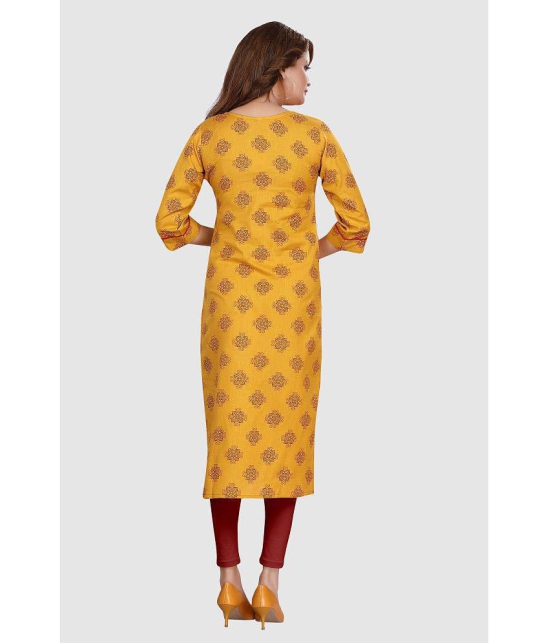 Meher Impex - Gold Cotton Women''s Straight Kurti ( Pack of 1 ) - None