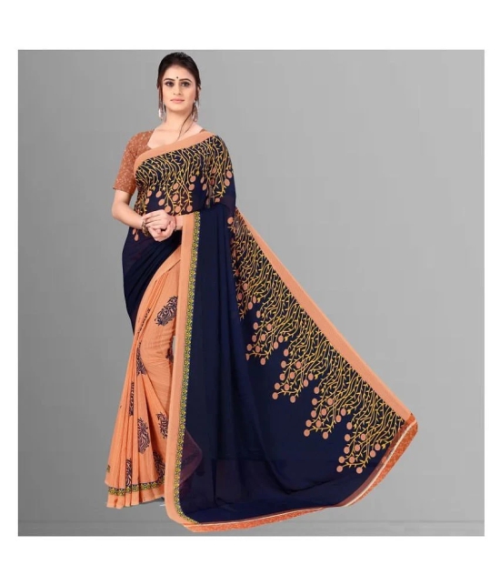 ANAND SAREES Blue Georgette Saree -