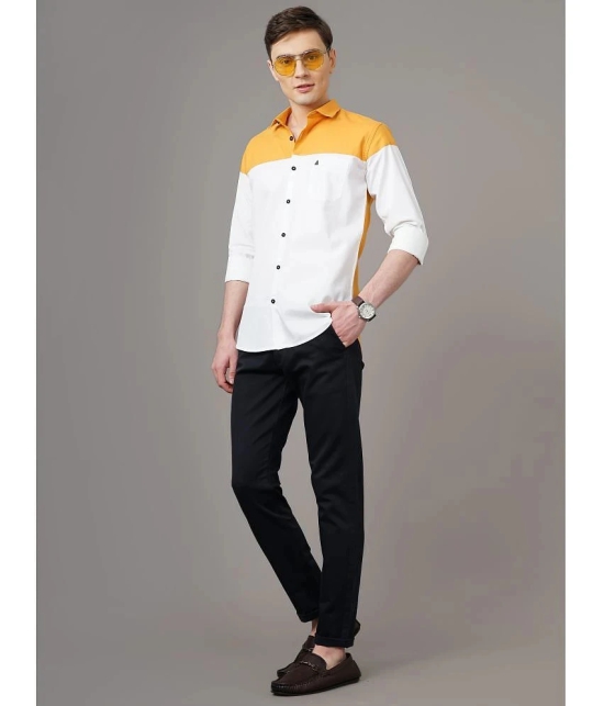 K-LARA - Yellow Cotton Blend Slim Fit Mens Casual Shirt ( Pack of 1 ) - None