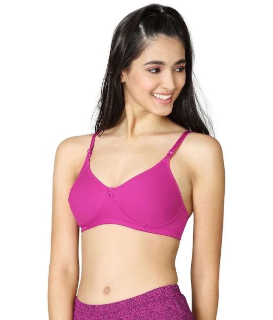 VStar - Pink Cotton Blend Non Padded Womens T-Shirt Bra ( Pack of 1 ) - None