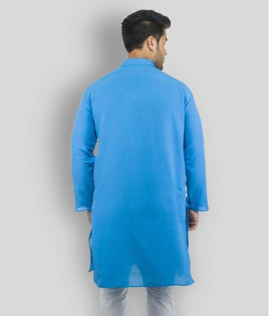 DESHBANDHU DBK - Blue Cotton Mens Regular Kurta ( Pack of 1 ) - None