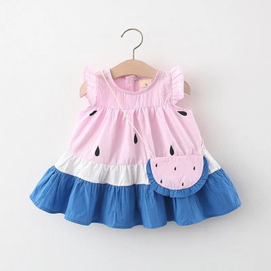 Watermelon Sling Dress-Pink / 2 to 3 Years