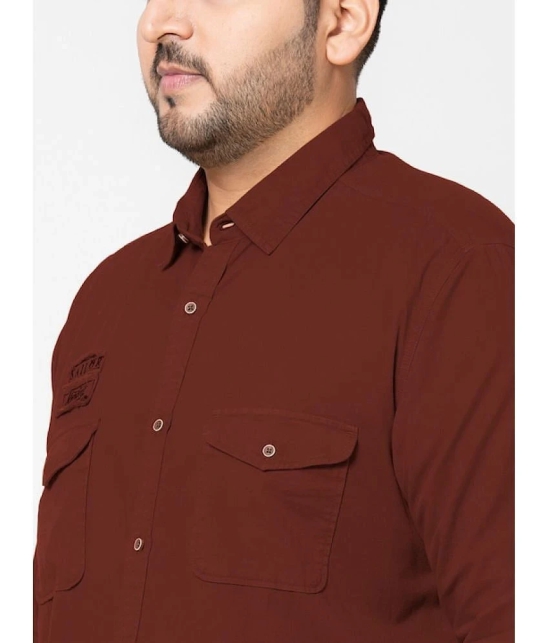 IVOC 100% Cotton Regular Fit Solids Full Sleeves Mens Casual Shirt - Rust ( Pack of 1 ) - None