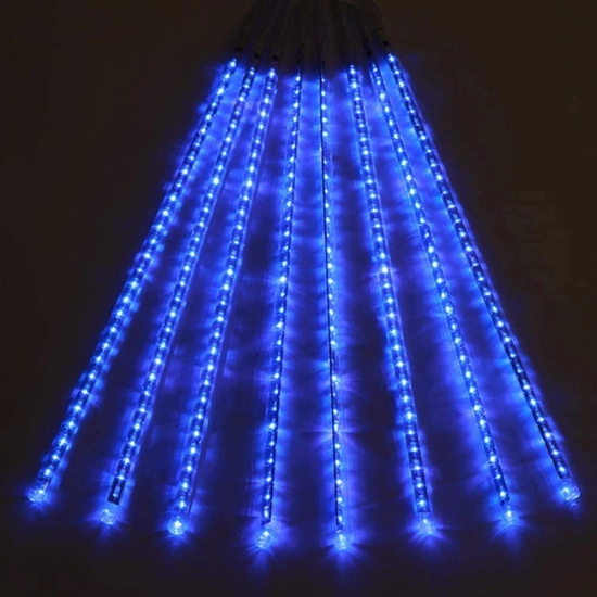 Blue LED Meteor Shower Lights, Cascading Raindrop Lights for Christmas, Party, Wedding, Garden, Home Decoration