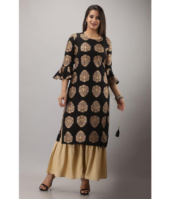 MAUKA - Black Straight Rayon Women's Stitched Salwar Suit ( Pack of 1 ) - None