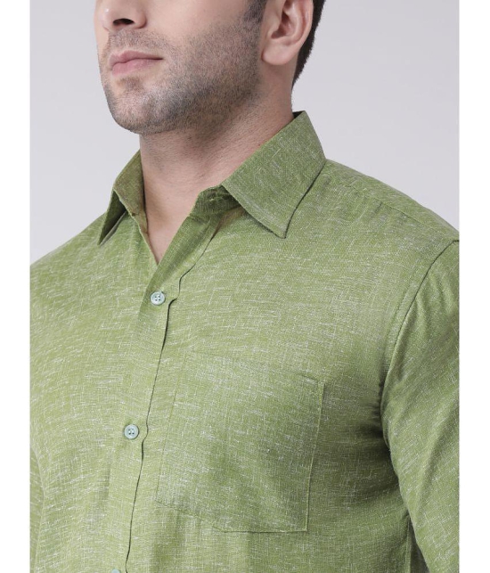 KLOSET By RIAG 100% Cotton Regular Fit Self Design Full Sleeves Men's Casual Shirt - Green ( Pack of 1 ) - None