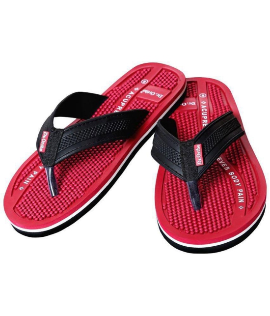 Dr.Ortho Slippers - Red Men's Massage Flip Flop - None