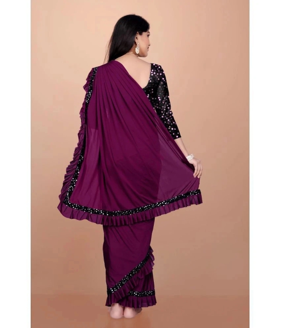 JULEE - Wine Lycra Girls Saree ( Pack of 1 ) - None