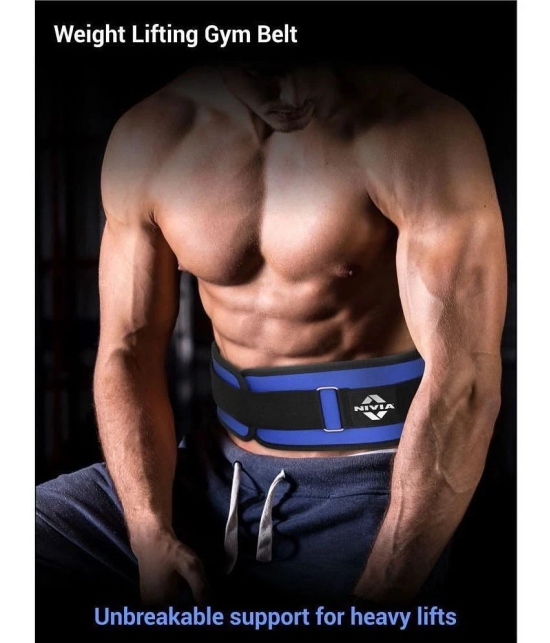 Nivia Blue Nylon Neoprene Gym Belt - One Size