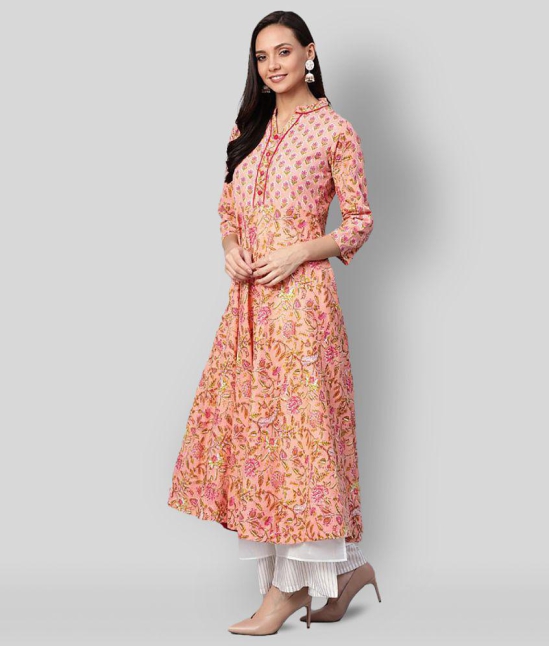 Yash Gallery - Multicolor Cotton Womens Anarkali Kurti - 4XL