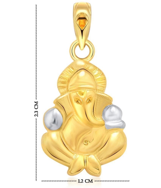 Vighnaharta Bhalchandra Gold Alloy Pendant For Men - None