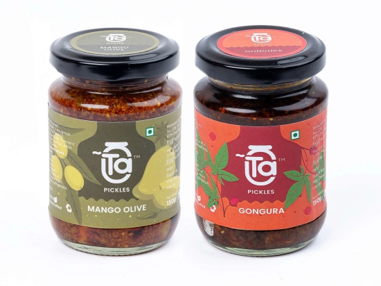 Ta Pickles | Gongura & Mango Olive Pickle | 150g [Pack of 2] Combo Made with Cold Pressed Oil | Homemade | Traditional Indian Taste | Natural | No Pr