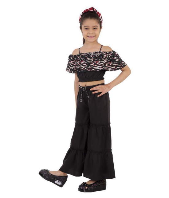 Kids Cave - Black Crepe Girls Jumpsuit ( Pack of 1 ) - None