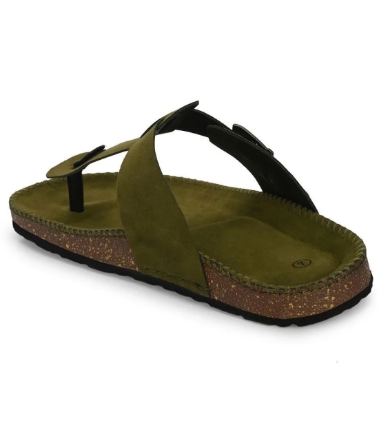 Leeport Olive Mens Thong Flip Flop - None