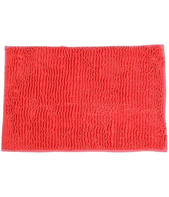 Abhikram Red Single Anti-skid Door Mat - ( 60 X 40 cm ) - Red