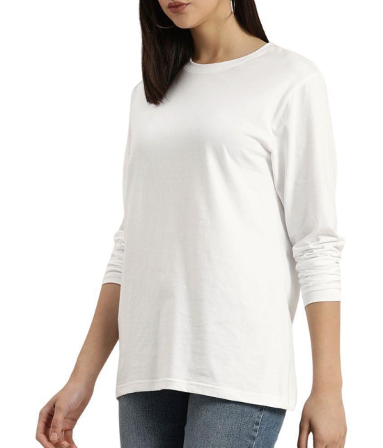 PPTHEFASHIONHUB - White Cotton Blend Loose Fit Womens T-Shirt ( Pack of 1 ) - None