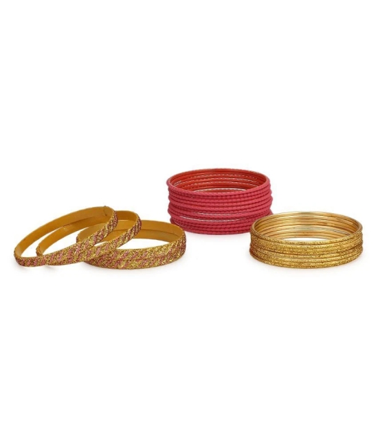 Colorful Designer Bangle Set With Golden Bangles For Party And Daily Use (With Safety Cum Carry Box) Unbreakable014 - None