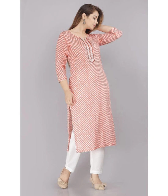 JC4U - Orange Cotton Womens Straight Kurti ( Pack of 1 ) - None