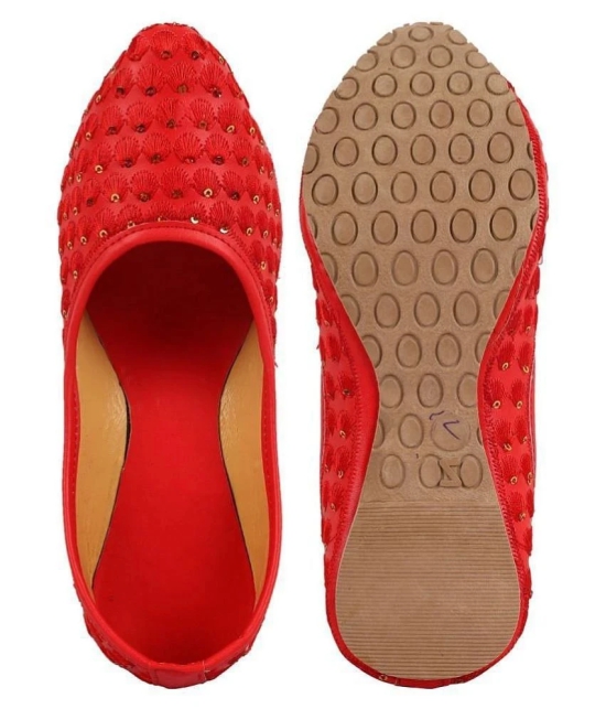 Apratim Red Ethnic Footwear - None