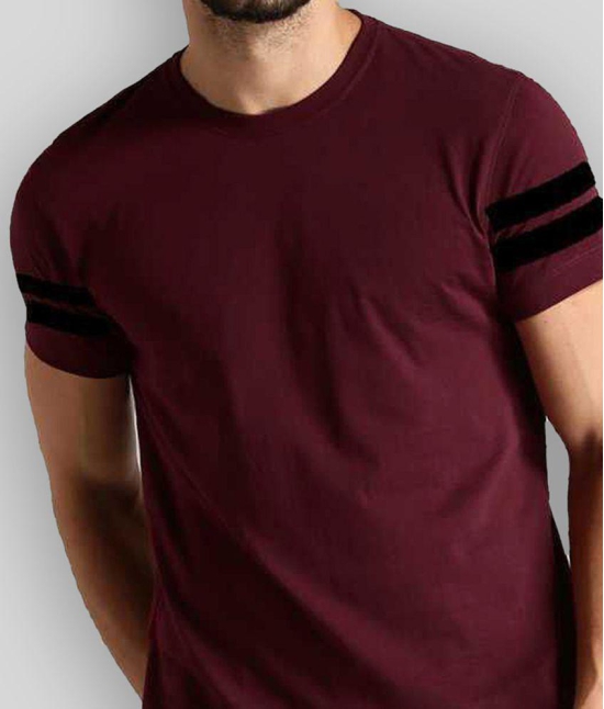 Smartees - Maroon Cotton Blend Regular Fit Men's T-Shirt ( Pack of 1 ) - None