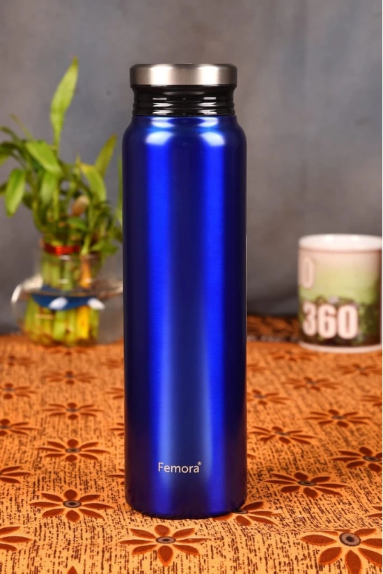 Femora Thermosteel Vacuum Stainless Steel Bottle - 750 ML, Blue, 12 hrs HOT and Cold