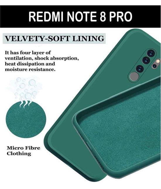 Case Vault Covers - Green Silicon Plain Cases Compatible For Xiaomi Redmi Note 8 Pro ( Pack of 1 ) - Green