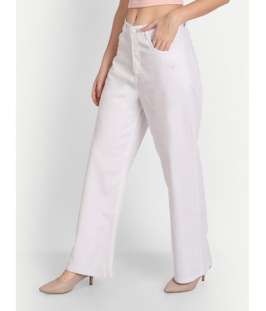 AngelFab - White Denim Flared Women''s Jeans ( Pack of 1 ) - None