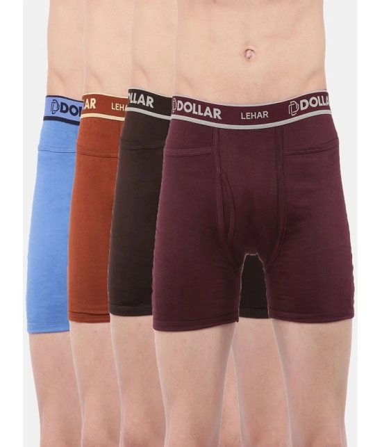 Dollar lehar Multicolor Combed Cotton Cotton Mens Trunks ( Pack of 4 ) - None