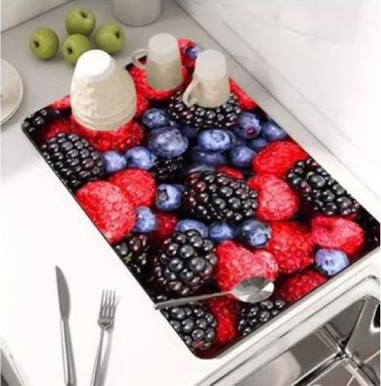 Dish Drying Mat for Kitchen Counter (Assorted)-Pack of 1